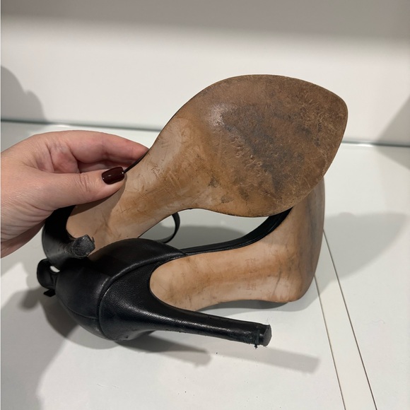 Zara  Black leather Stiletto Heels sz 37 - Picture 6 of 7